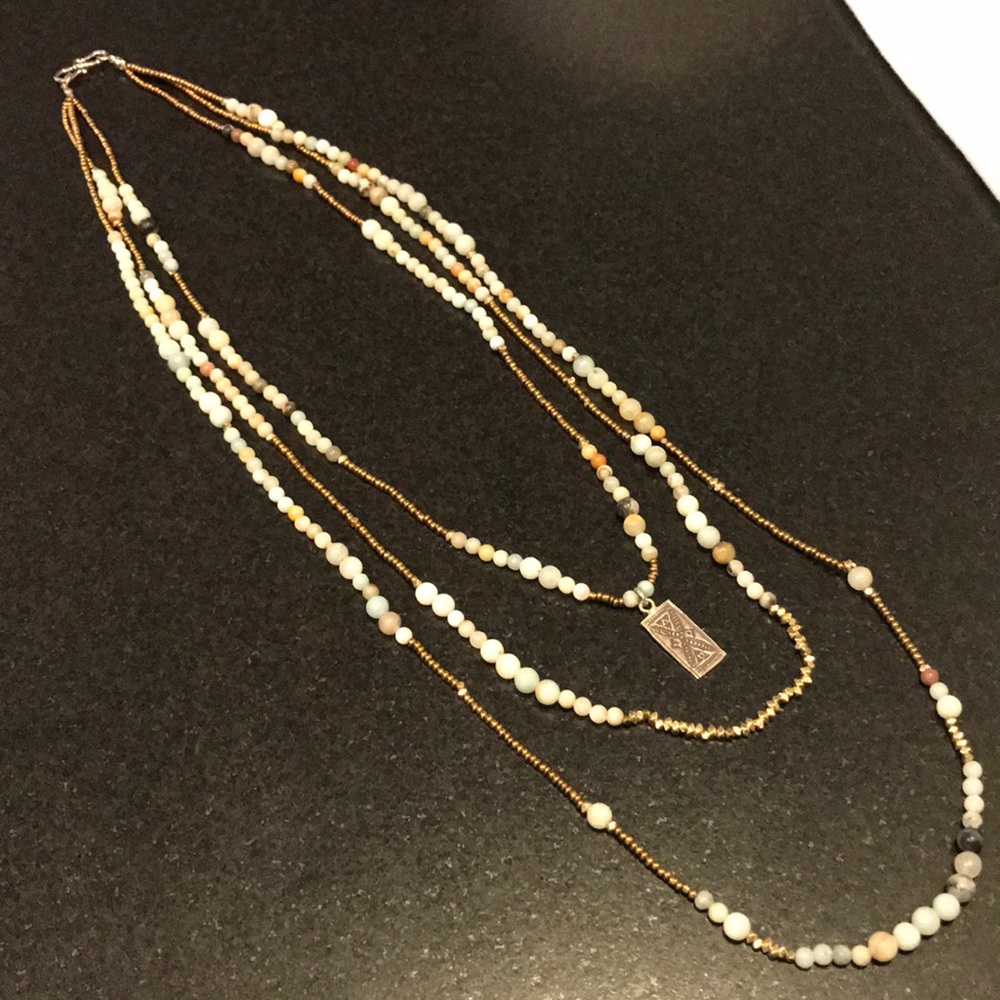 Sundance catalog triple strand necklace